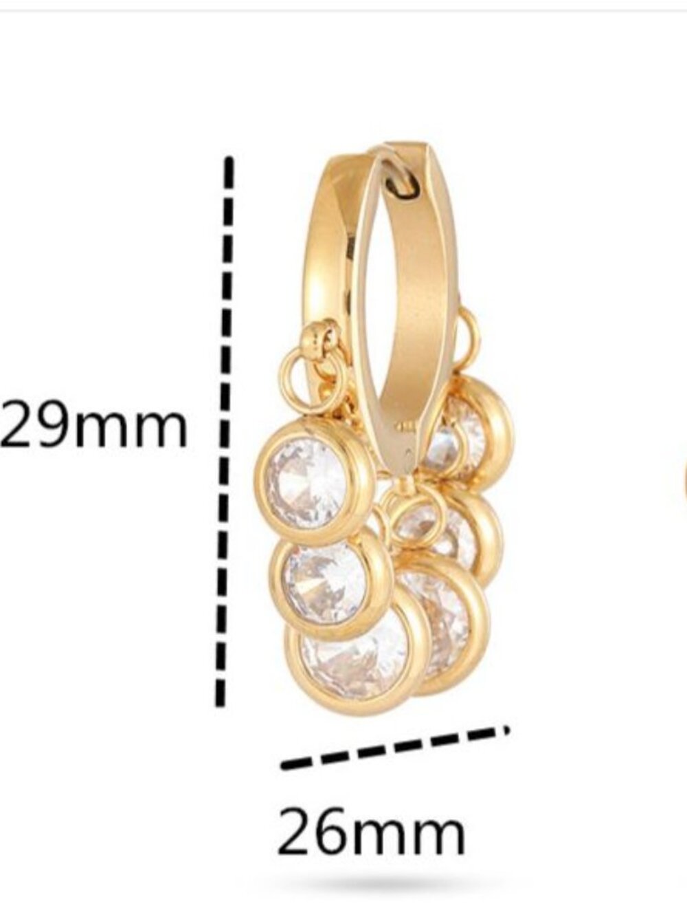 ✨ Cascading Crystal Charm Hoop Earrings ✨